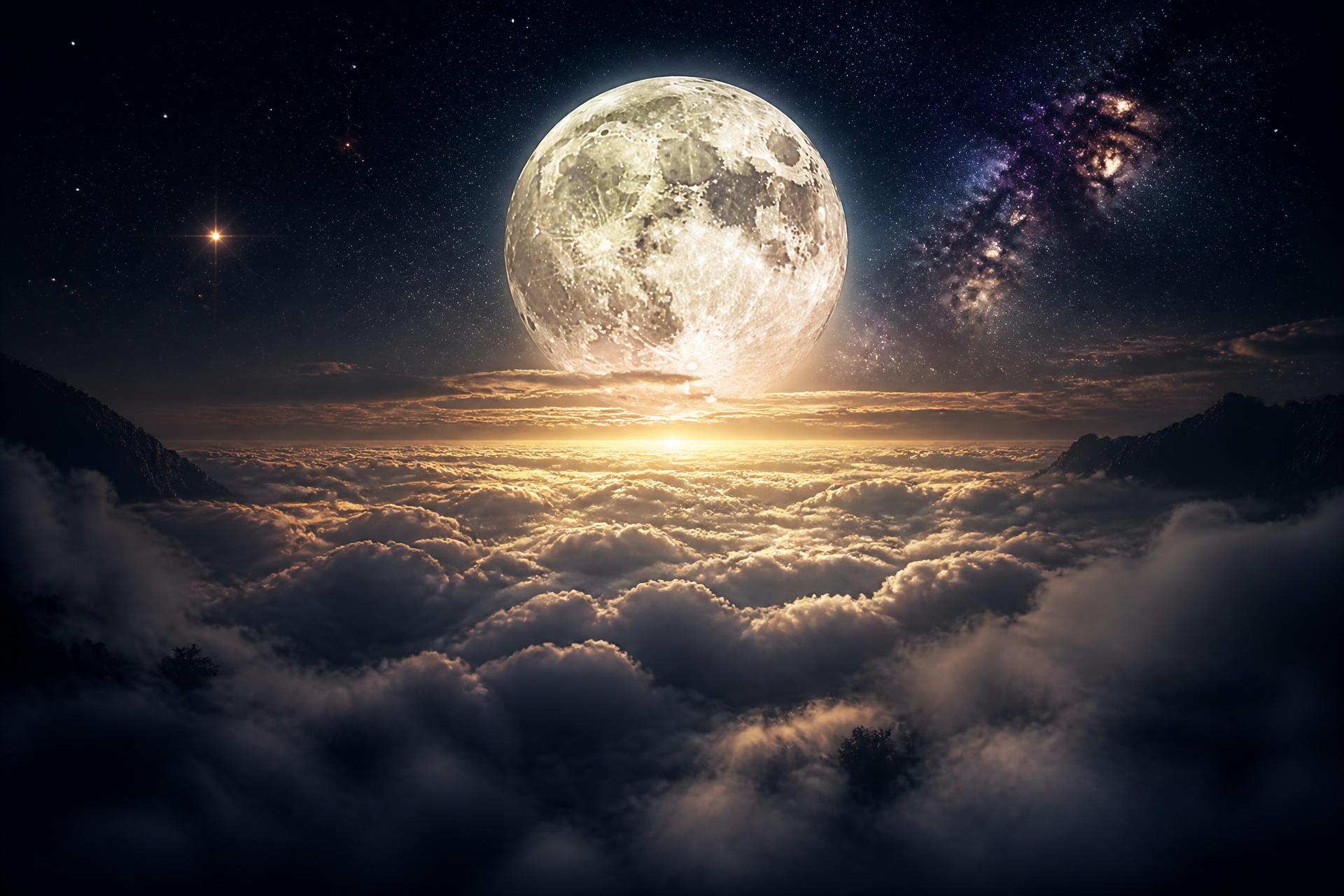 Cosmos respirando bajo la luna